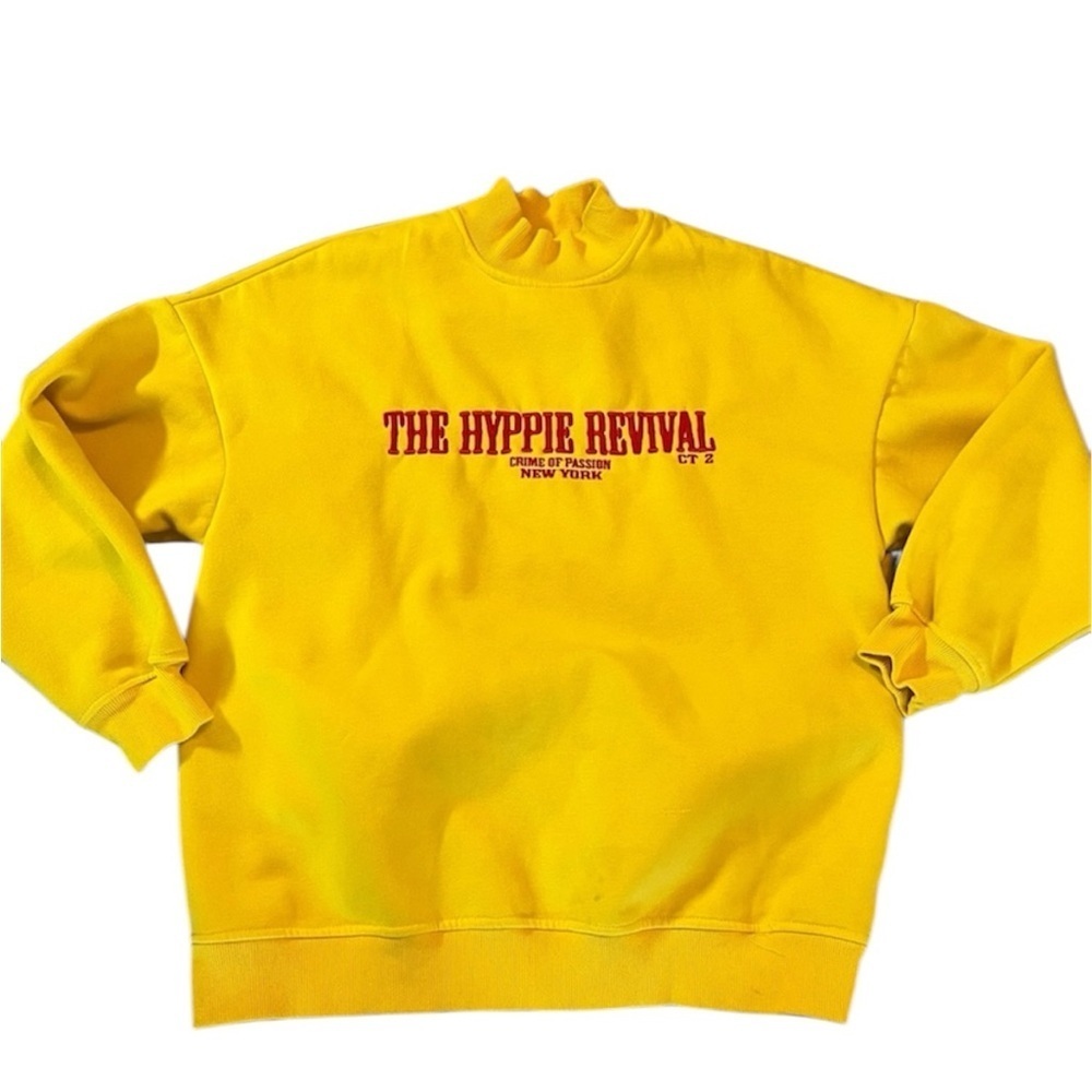 The Hippie Revival sweatshirt. Crewneck. Yellow. Medium. Unisex